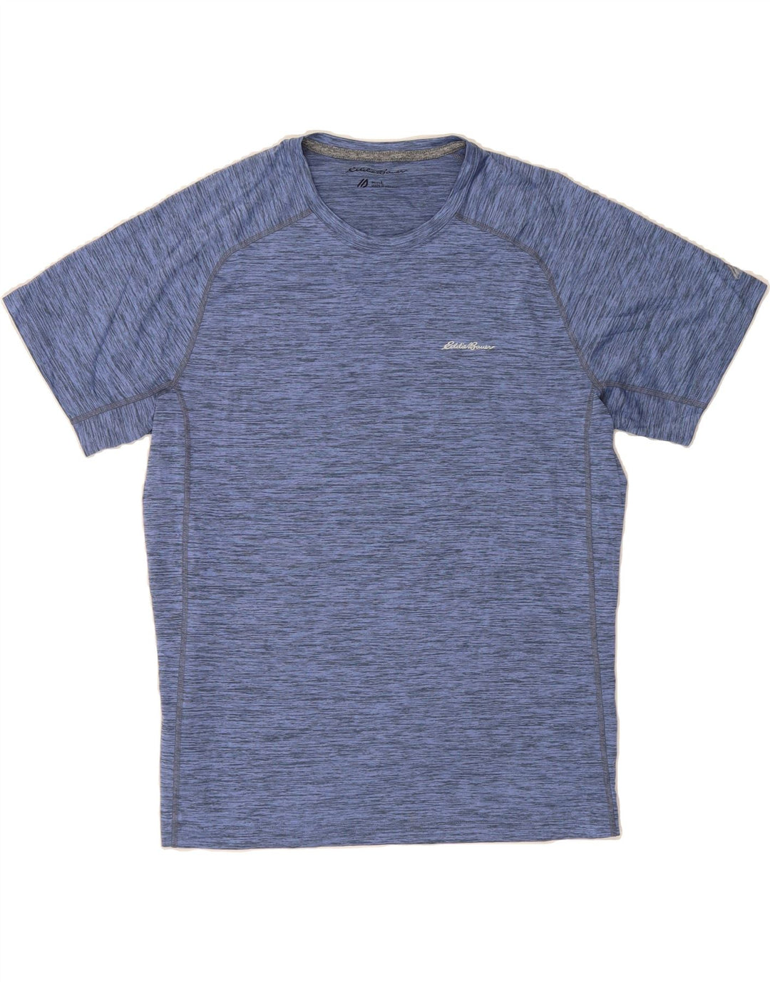EDDIE BAUER Mens T-Shirt Top Large Blue Flecked Polyester Vintage Eddie Bauer and Second-Hand Eddie Bauer from Messina Hembry 
