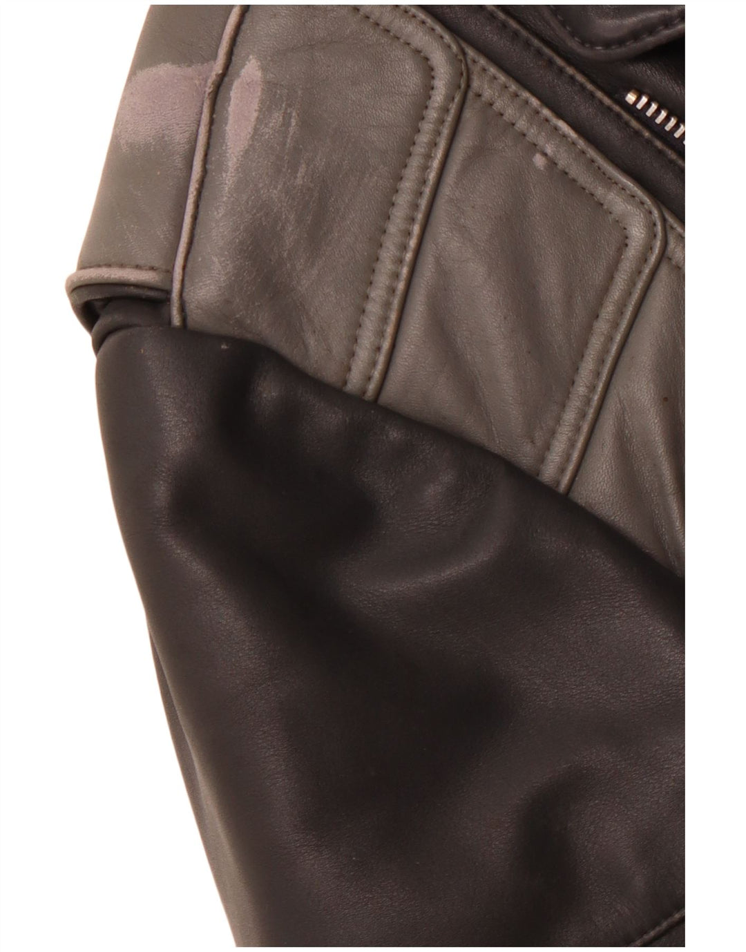 MQP Chaqueta motera de cuero para hombre UK 46 3XL Cuero color block negro