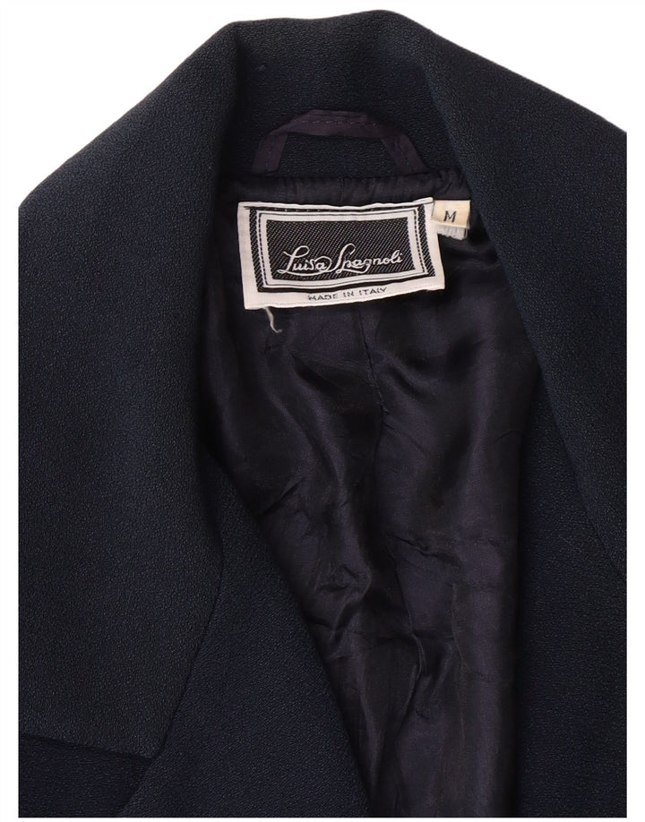 LUISA SPAGNOLI Chaqueta tipo blazer de 3 botones para mujer UK 44 Azul marino mediano