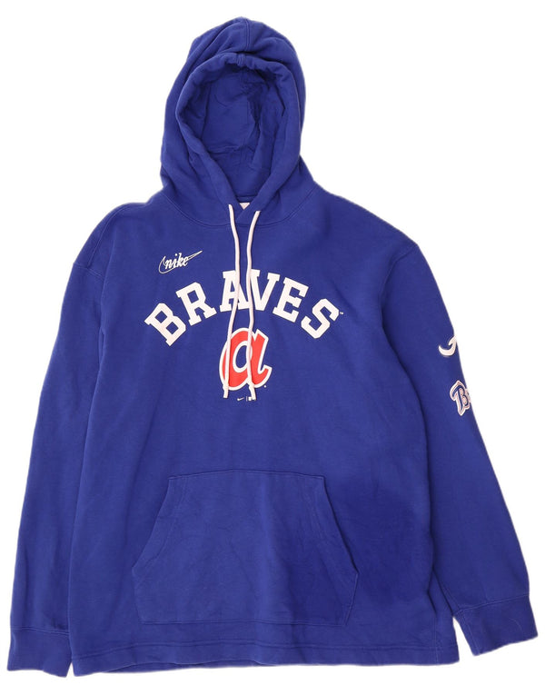Nike Atlanta Braves Graphic Sudadera con capucha para hombre, color azul medio, algodón