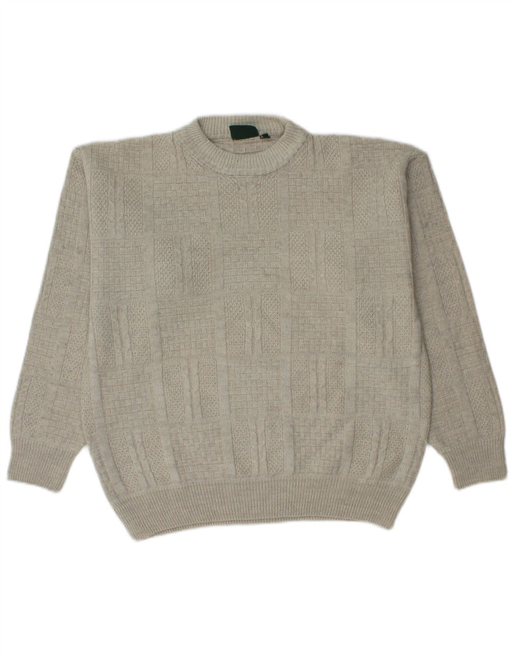 CASUALLAND Jersey de cuello redondo para hombre pequeño acrílico gris