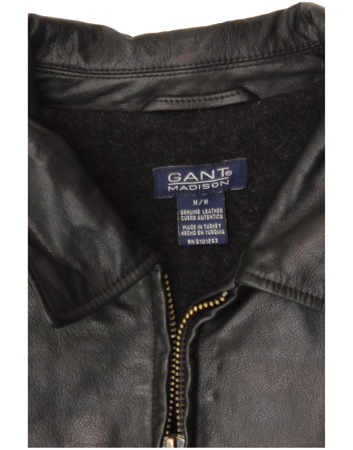 Gant Chaqueta de cuero para hombre UK 38 Medium Black Leather