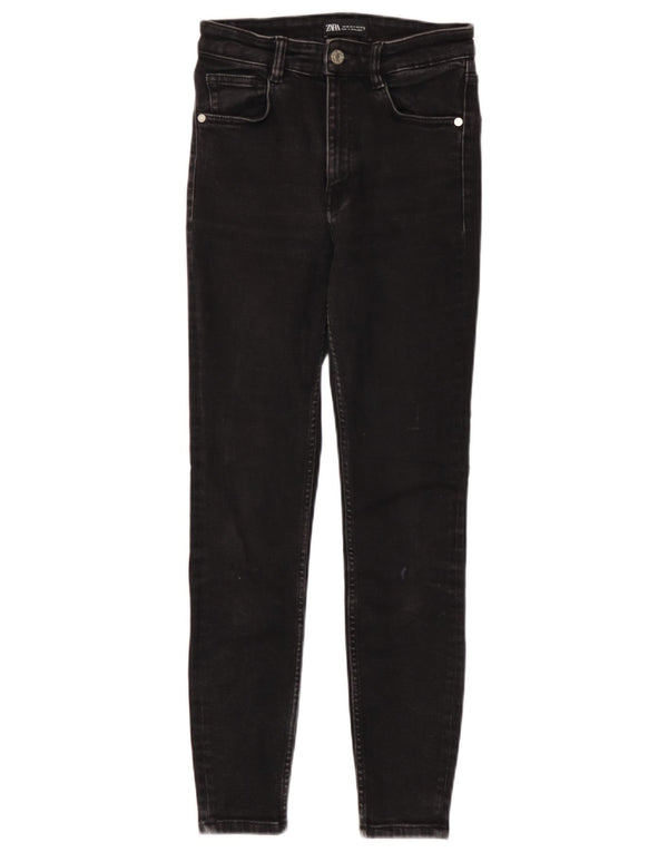 Zara Vaqueros pitillo desgastados para mujer EU 36 XS W26 L26 Negro