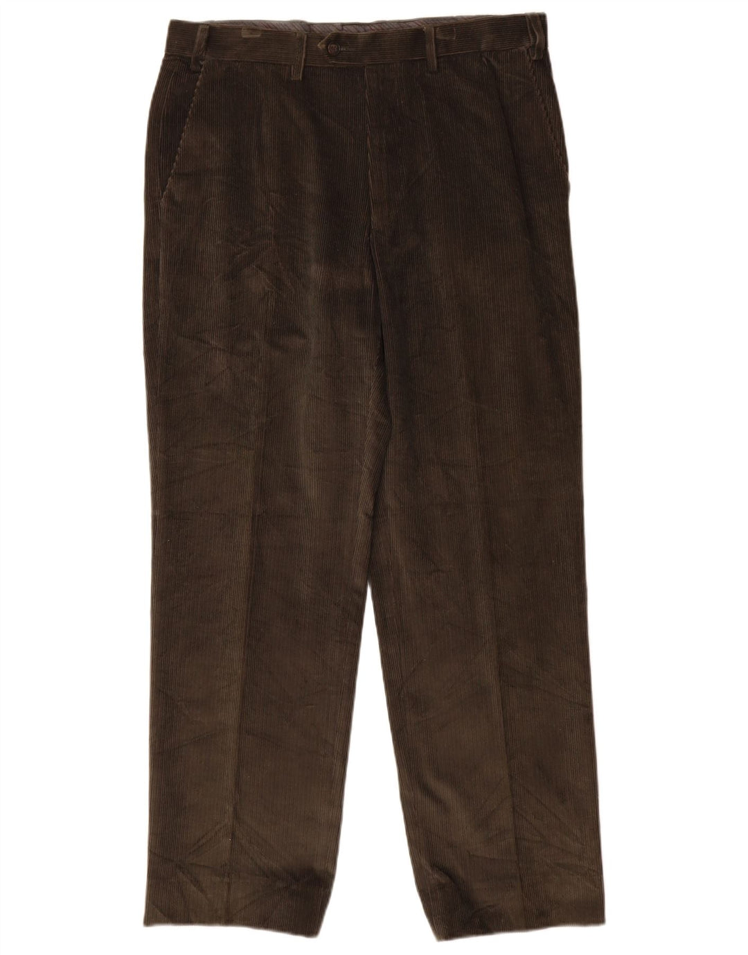 MARKS & SPENCER Pantalones rectos de pana para hombre W34 L31 Algodón marrón