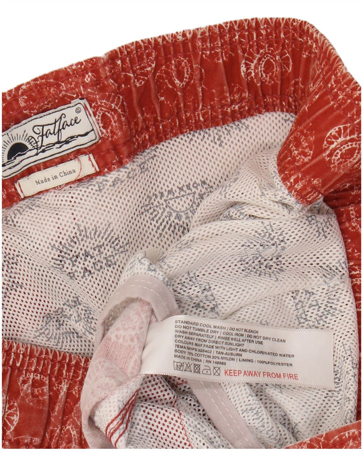Bañador para hombre Fat Face de algodón floral en naranja mediano