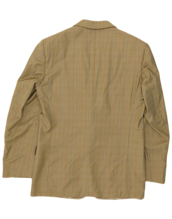 Prestigio Chaqueta tipo blazer de 2 botones para hombre UK 38 Lana a cuadros verde medio