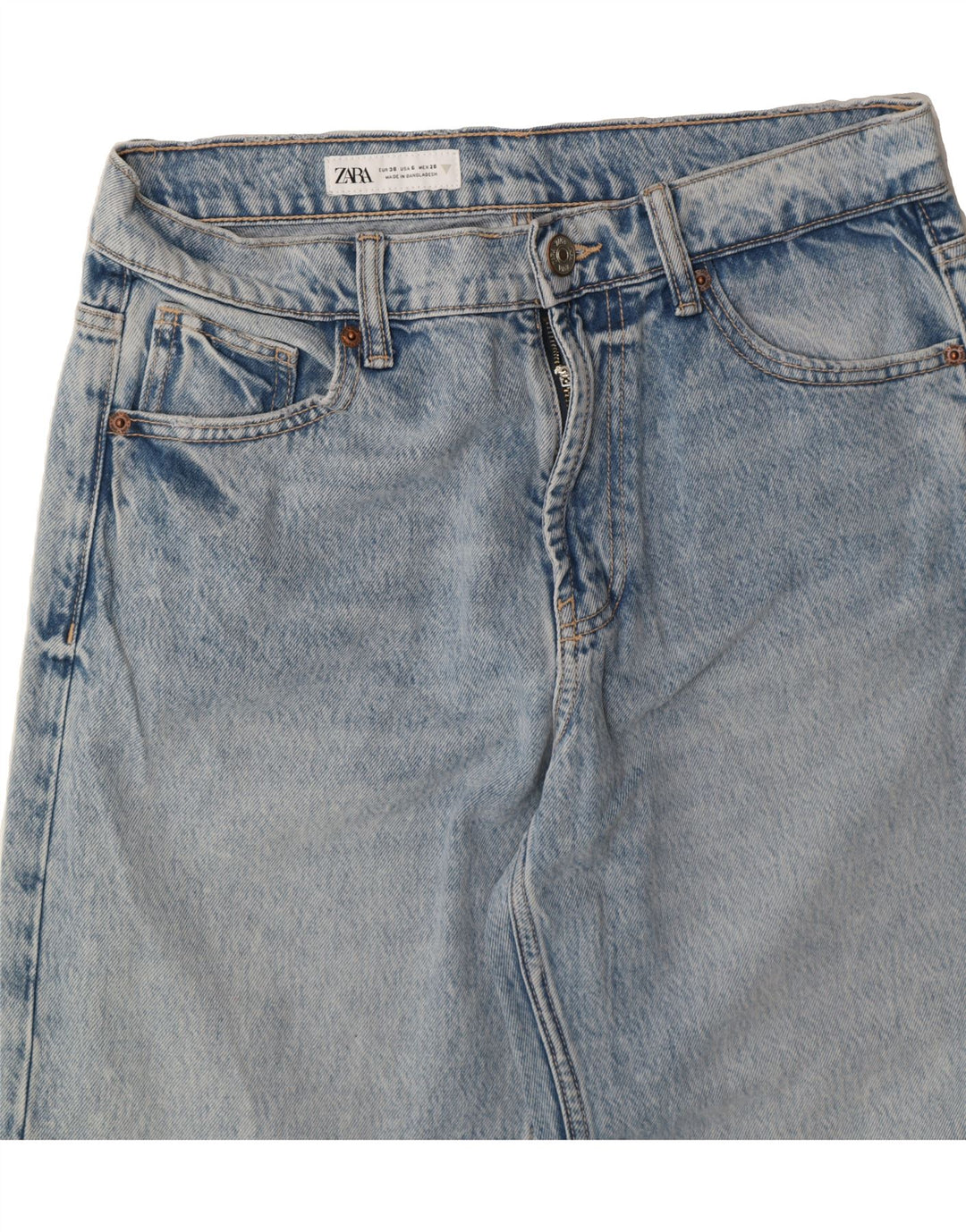 ZARA Womens Wide Leg Jeans US 6 Medium W32 L25 Blue Vintage Zara and Second-Hand Zara from Messina Hembry 