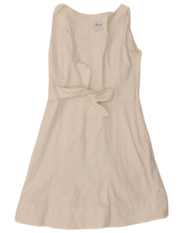 Red Valentino Vestido acampanado sin mangas para mujer UK 42 Algodón blanco mediano