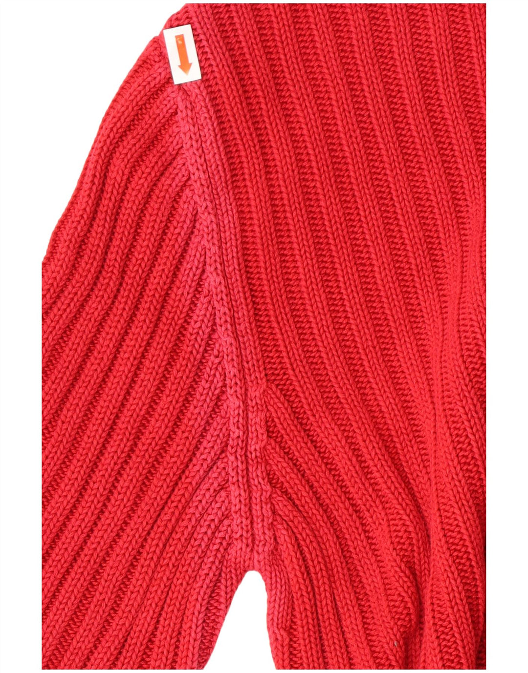 Benetton Jersey De Cuello Vuelto Para Mujer UK 44 Grande Rojo Algodón Clásico