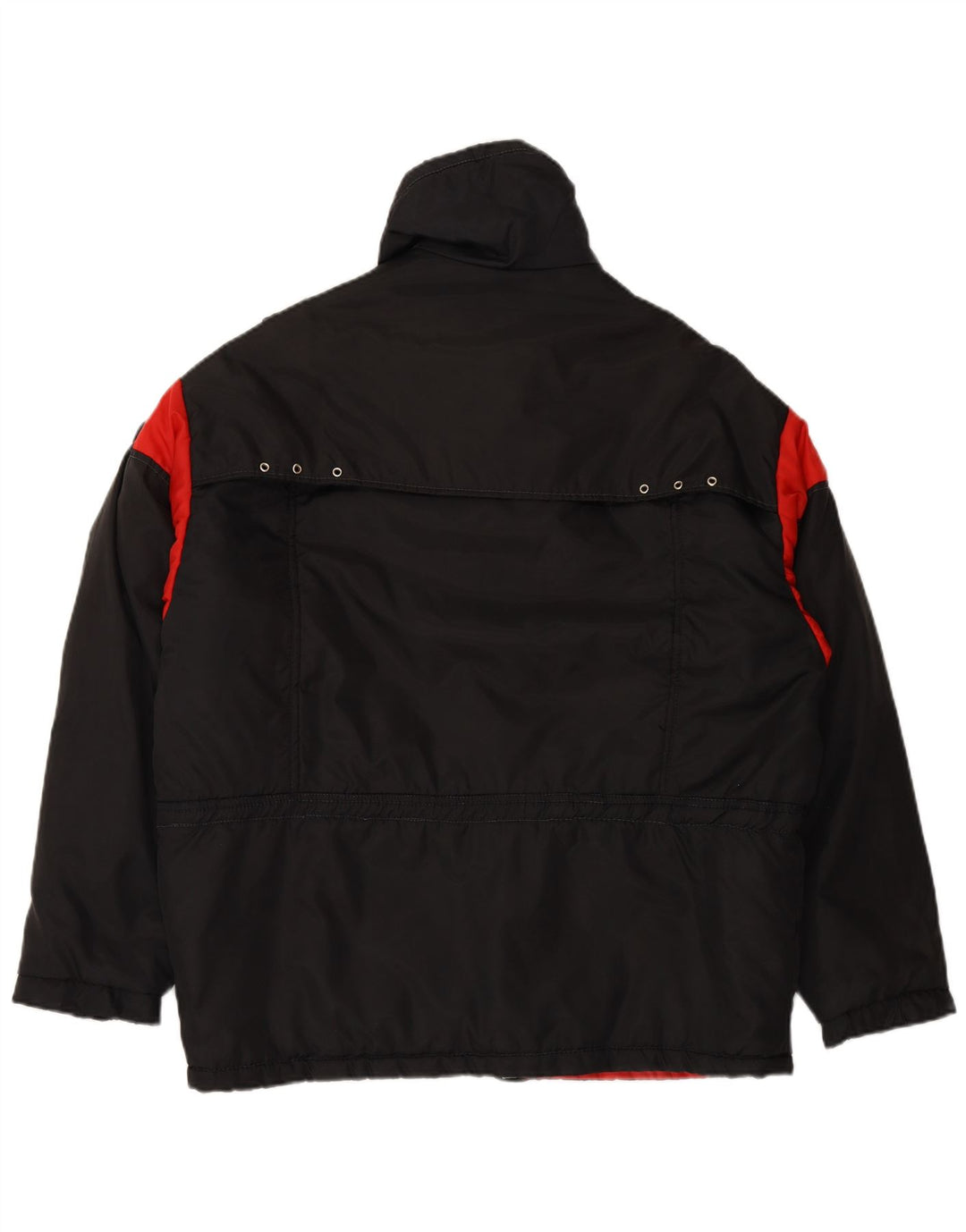 VINTAGE Chaqueta cortavientos para hombre IT 54 2XL Negro Colorblock Poliamida