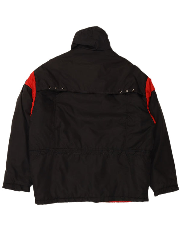 VINTAGE Chaqueta cortavientos para hombre IT 54 2XL Negro Colorblock Poliamida