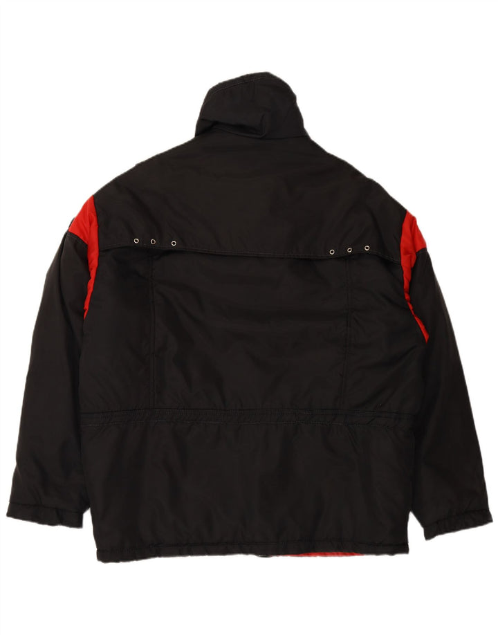 VINTAGE Chaqueta cortavientos para hombre IT 54 2XL Negro Colorblock Poliamida
