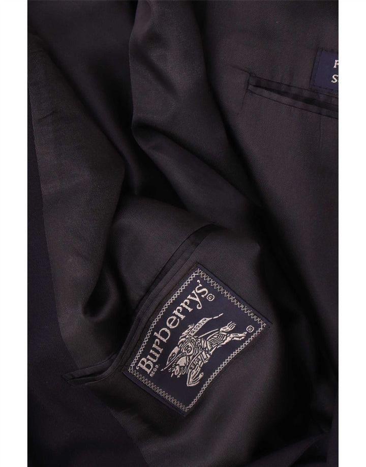 Burberrys Chaqueta tipo blazer con doble botonadura para hombre UK 40 Large Lana azul marino