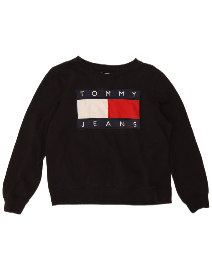 Tommy Hilfiger Sudadera Gráfica para Hombre Jersey Pequeño Algodón Negro