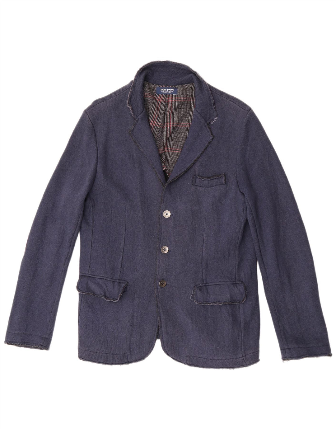 Zara Chaqueta Chico 3 Botones 13-14 Años XL Azul Marino Algodón