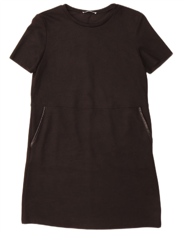 Zara Mujer Vestido Recto UK 10 Small Negro