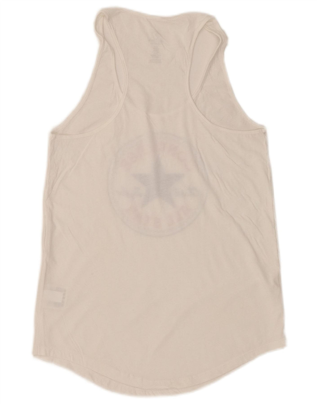 CONVERSE Top sin mangas gráfico de corte clásico para mujer UK 6 XS Algodón blanco