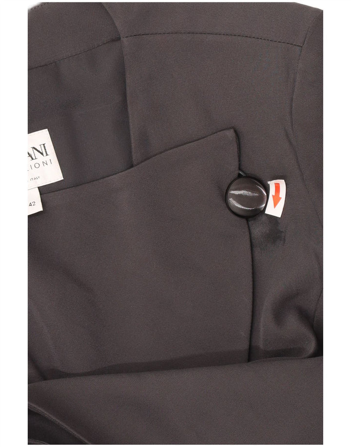 Armani Collezioni Chaqueta tipo blazer de 1 botón para mujer IT 42 Acetato negro mediano