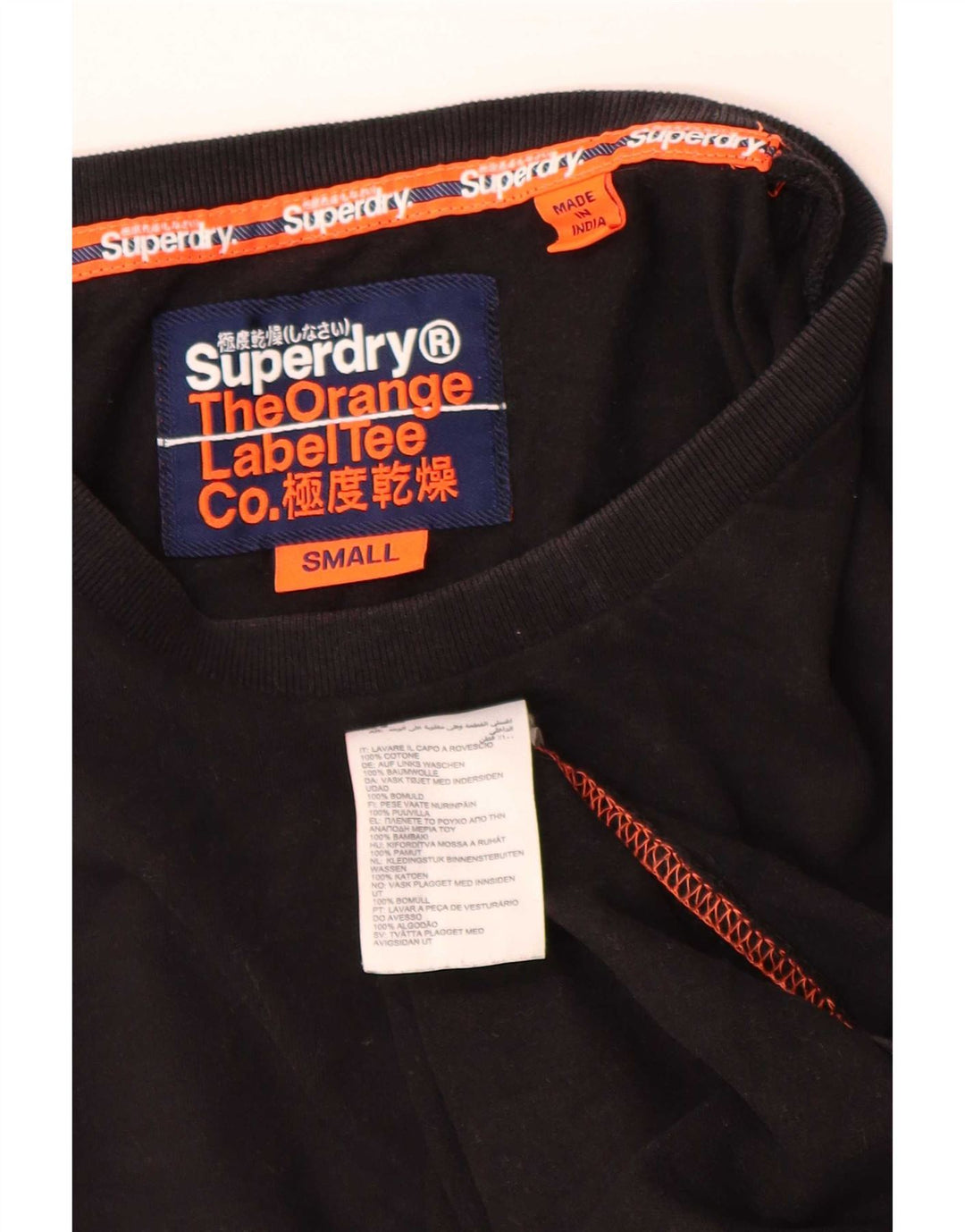 Superdry Camiseta para hombre Top Small Black Cotton
