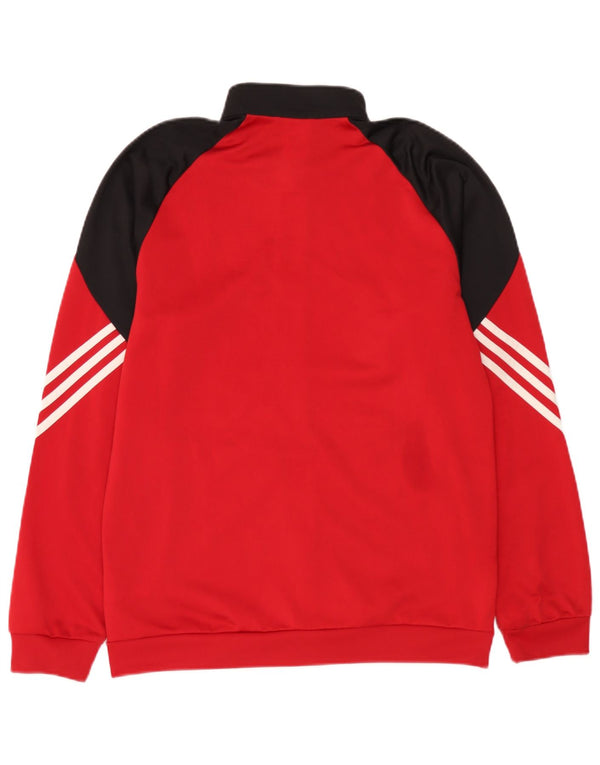 Adidas Hombre Chándal Top Chaqueta Medio Rojo Colorblock Poliéster