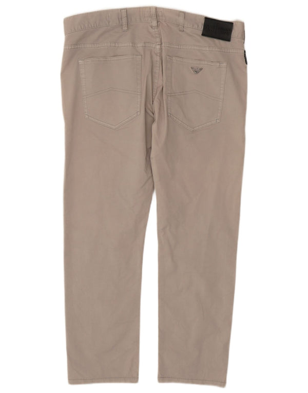 Armani Hombre Pantalones Casuales Slim Fit W36 L28 Algodón Beige