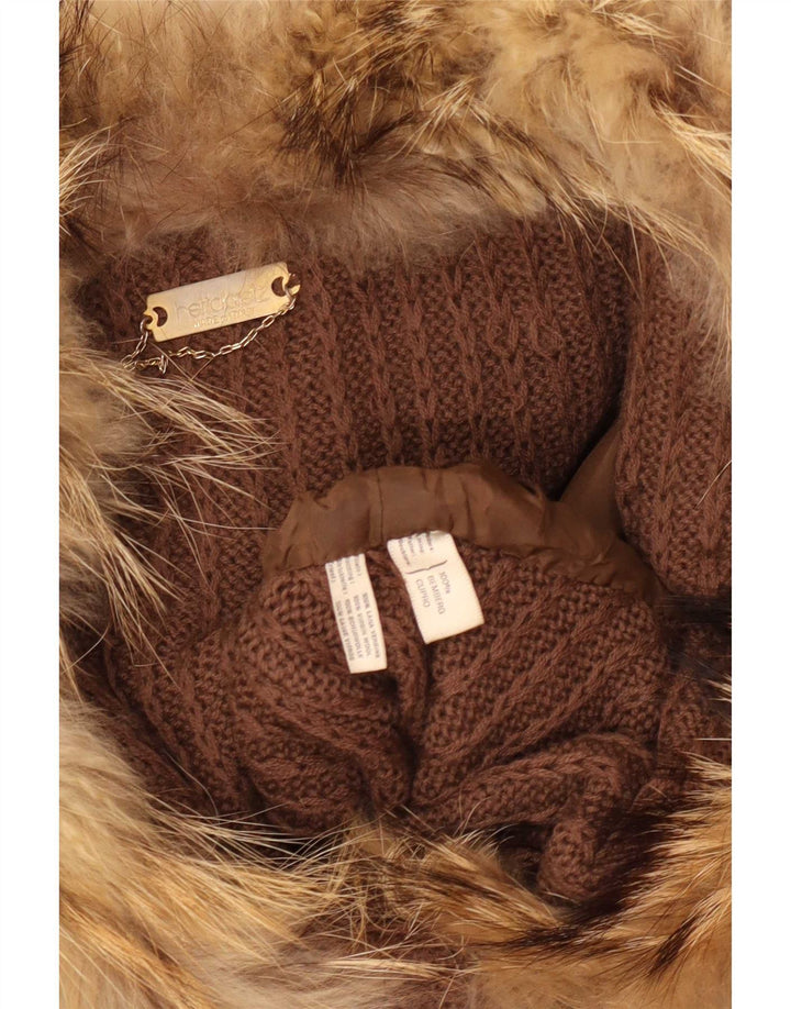 Hettabretz Abrigo largo de cuero para mujer UK 40 XL Marrón