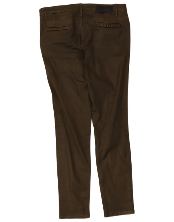 Massimo Dutti Pantalón Cargo Slim Mujer EU 40 Medium W30 L29 Caqui Algodón
