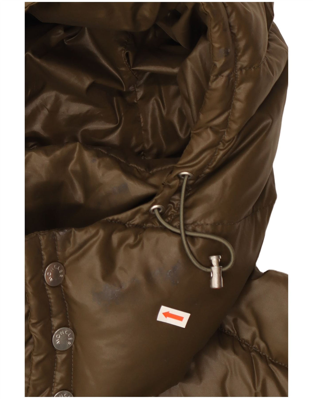 Moncler Chaqueta acolchada con capucha gráfica para hombre Talla 5 2XL Poliamida caqui