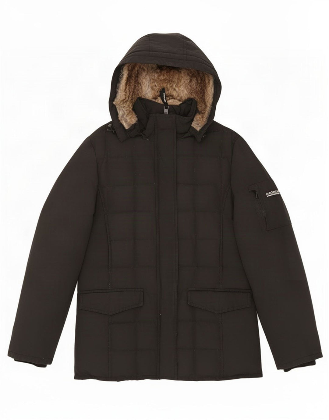 Woolrich Chaqueta acolchada con capucha para mujer Reino Unido 46 Grande Negro