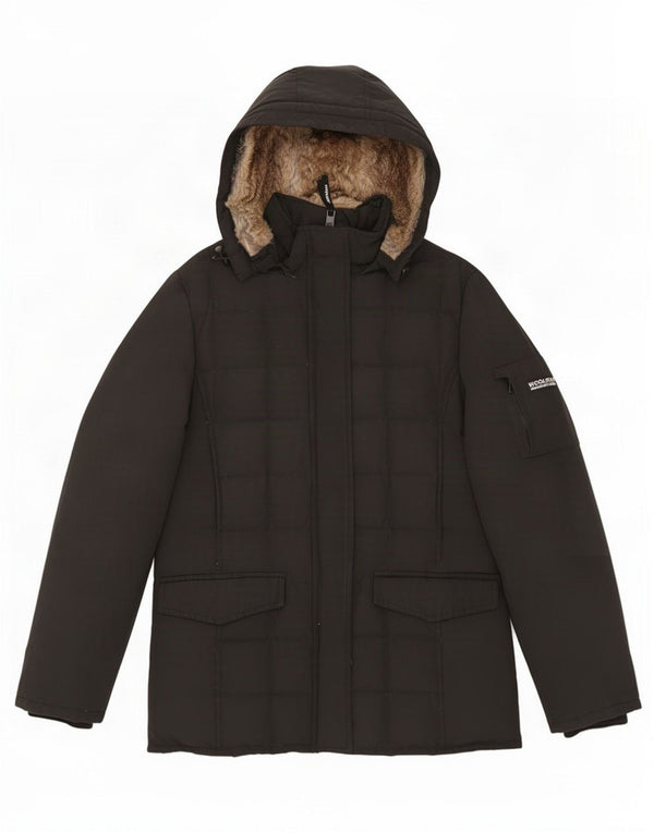 Woolrich Womens Hooded Padded Jacket UK 16 Large Black