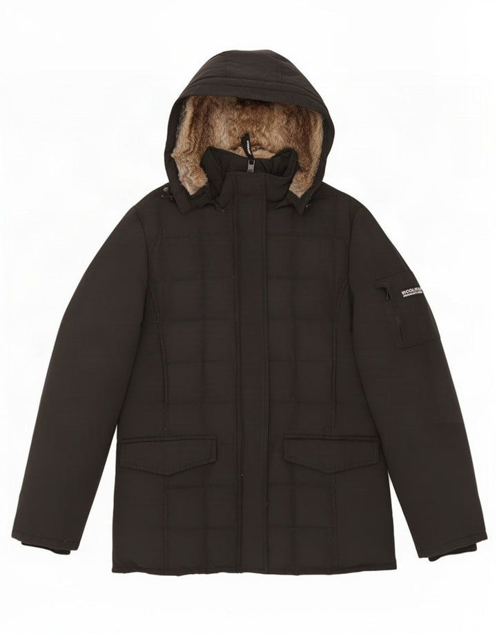 Woolrich Chaqueta acolchada con capucha para mujer Reino Unido 46 Grande Negro