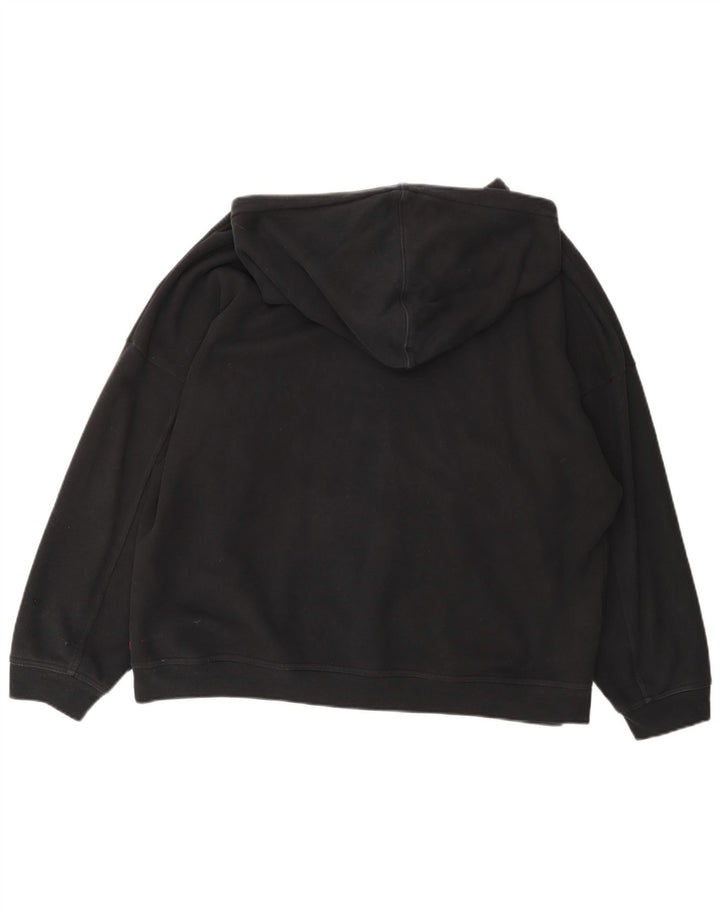 LEVI'S Jersey con capucha extragrande gráfico para mujer Reino Unido 46 Grande Algodón negro