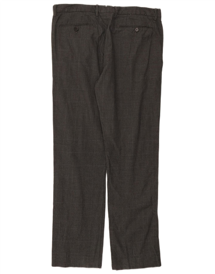 Pantalones chinos Gap Extra Sim Fit para hombre W34 L32 Algodón a cuadros gris