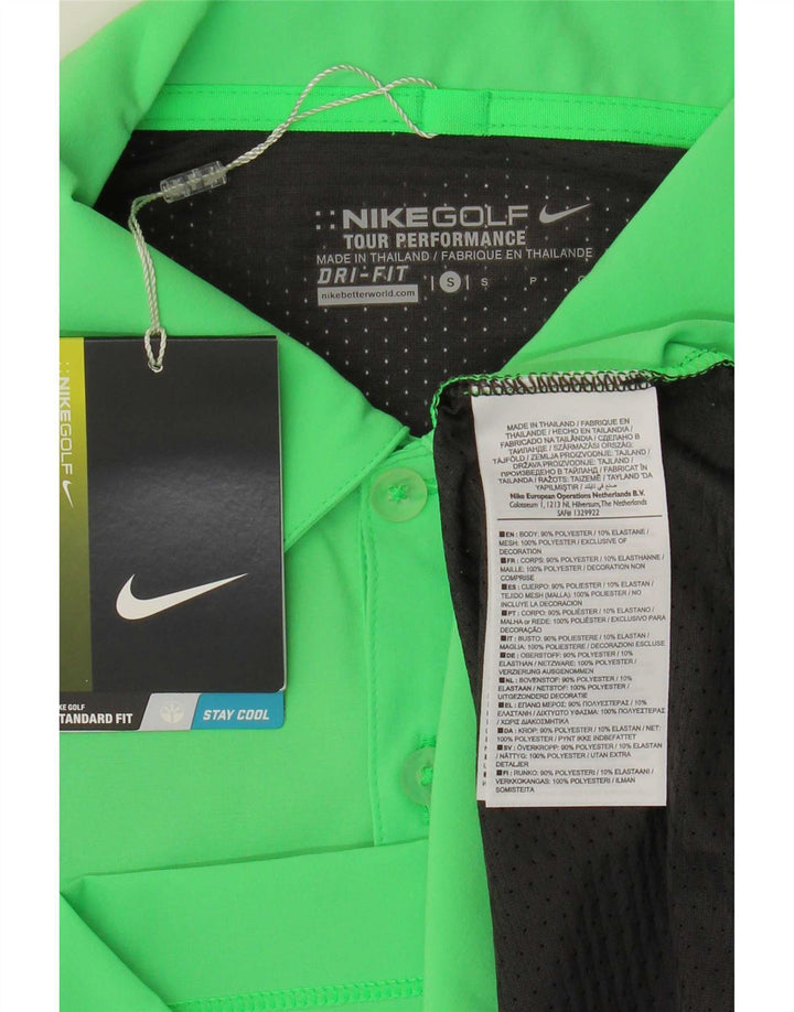 Polo Nike Dri Fit Para Hombre Poliéster Color Block Verde Pequeño