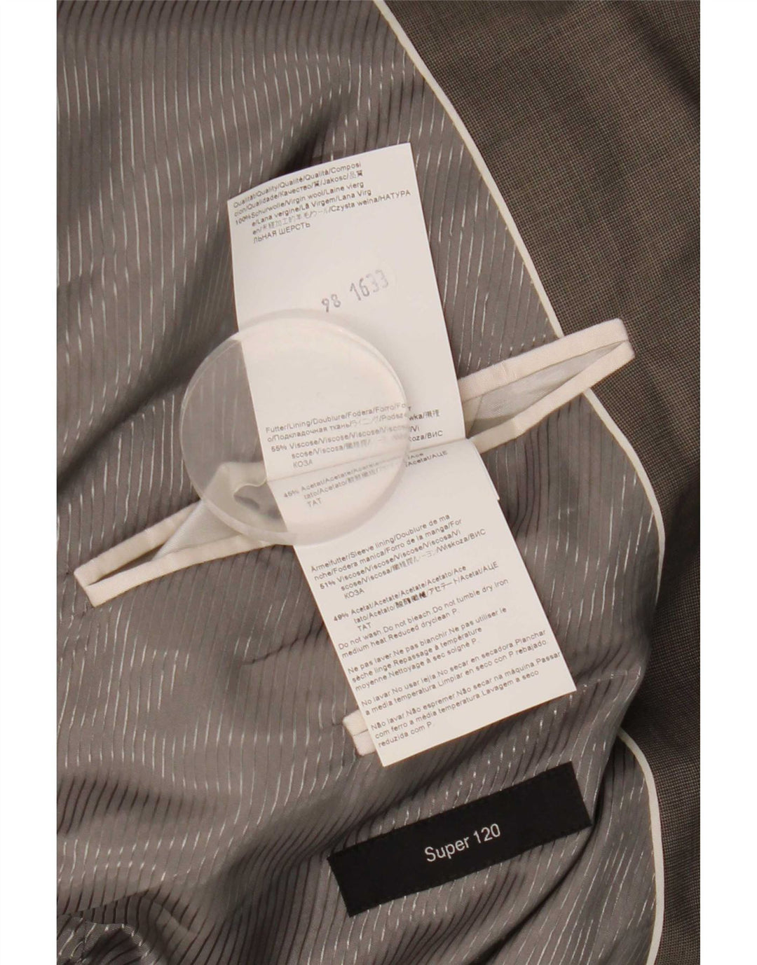 Hugo Boss Chaqueta tipo blazer con 2 botones Super 120 para hombre UK 38 Lana gris medio