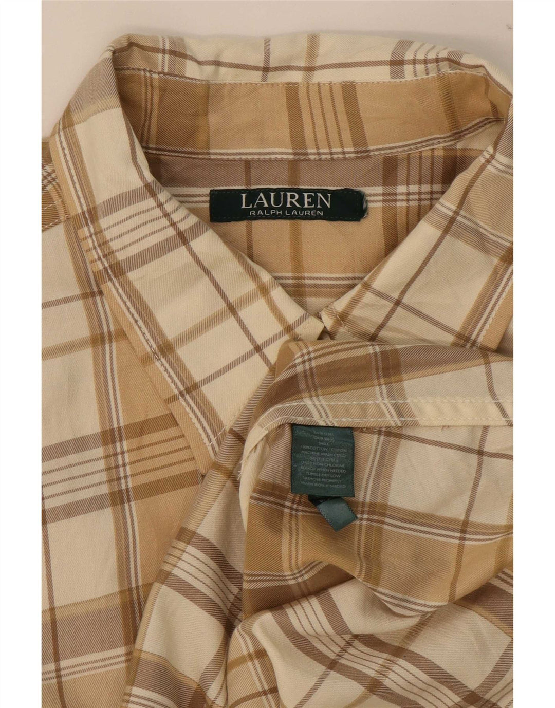 Ralph Lauren Camisa De Franela Para Hombre Algodón A Cuadros Beige Medio