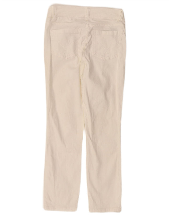 CREW CLOTHING Vaqueros recortados de cintura baja para mujer UK 8 Small W26 L23 Blanco