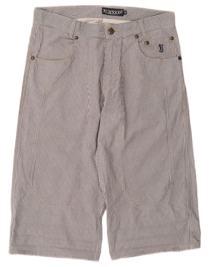JECKERSON Bermudas para hombre W30 Algodón a rayas gris medio