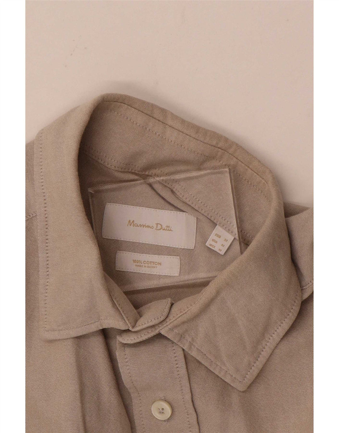 Camisa Massimo Dutti Hombre Algodón Beige Medio