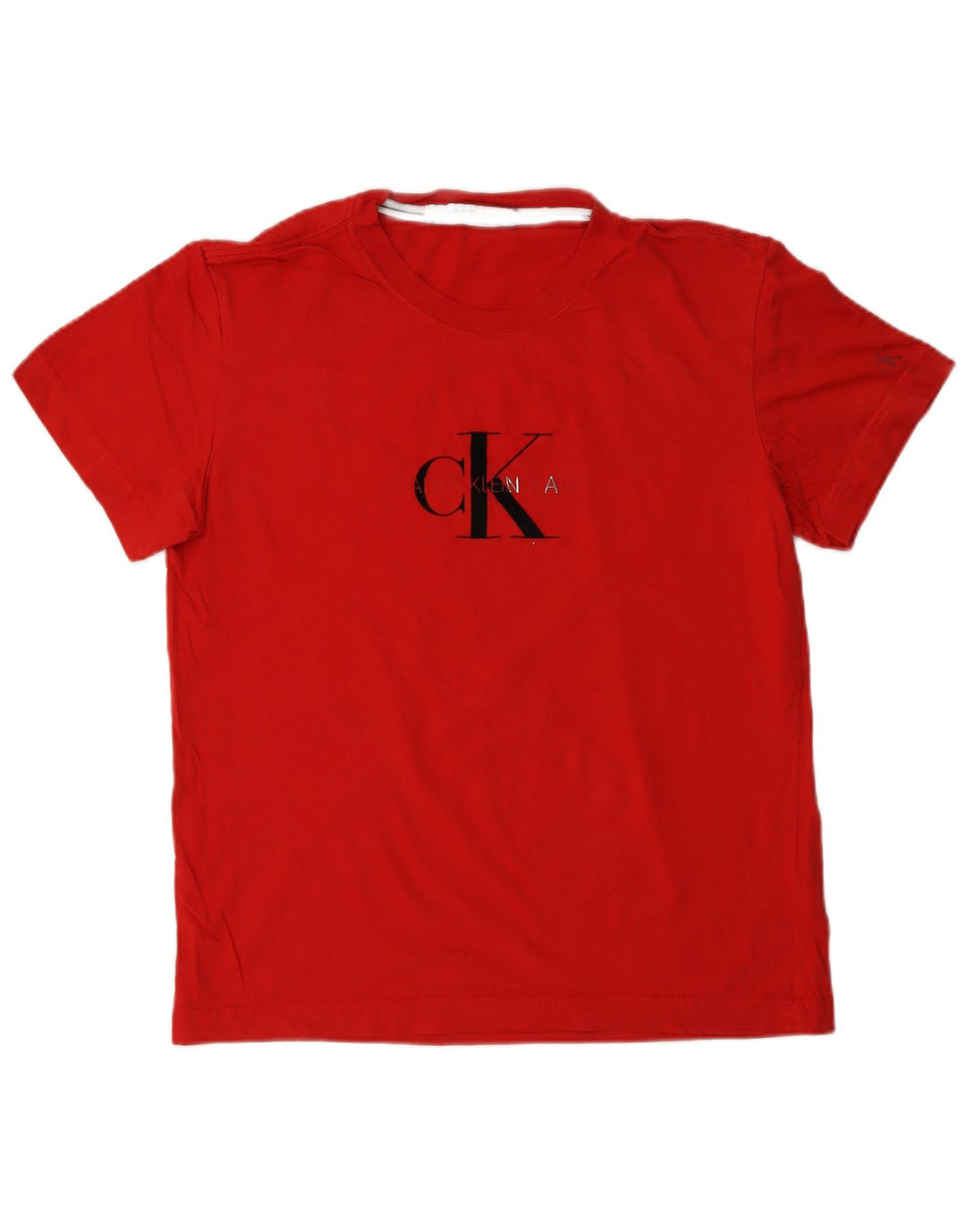 CALVIN KLEIN JEANS Camiseta gráfica para mujer Top UK 44 Algodón rojo mediano