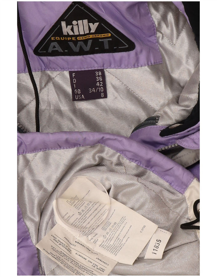 Killy Chaqueta de esquí con capucha para mujer UK 40 Small Púrpura Colorblock Poliéster