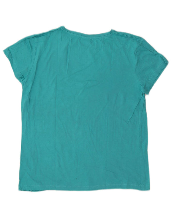Lotto Camiseta Mujer Top UK 44 Algodón Azul Medio