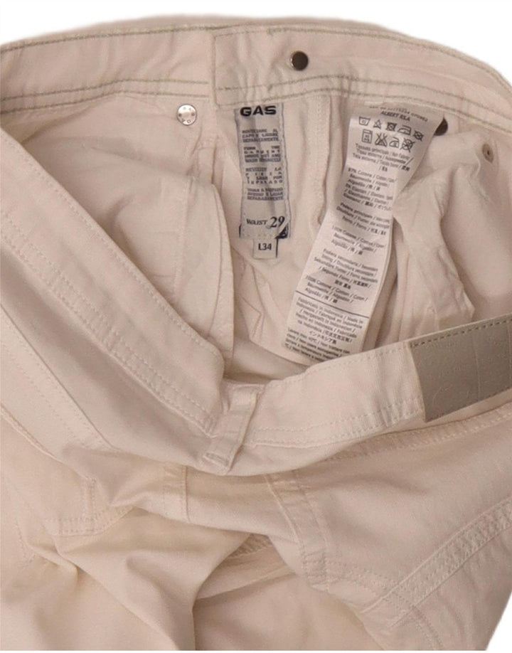 Vaqueros Albert Slim Gas Mujer W29 L34 Algodón Blanco