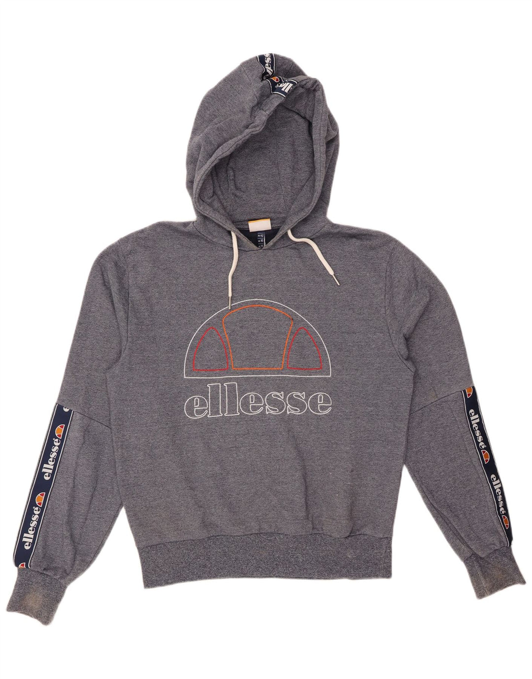 ELLESSE Jersey con capucha gráfica para mujer Reino Unido 44 Grande Azul marino Colorblock