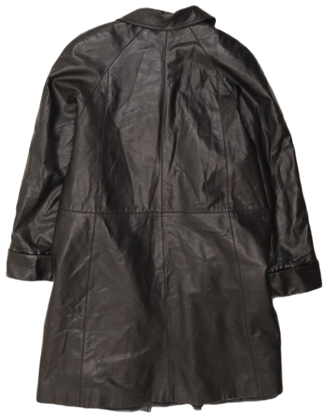 Diletta Lelli Abrigo de cuero para mujer IT 46 Grande Negro