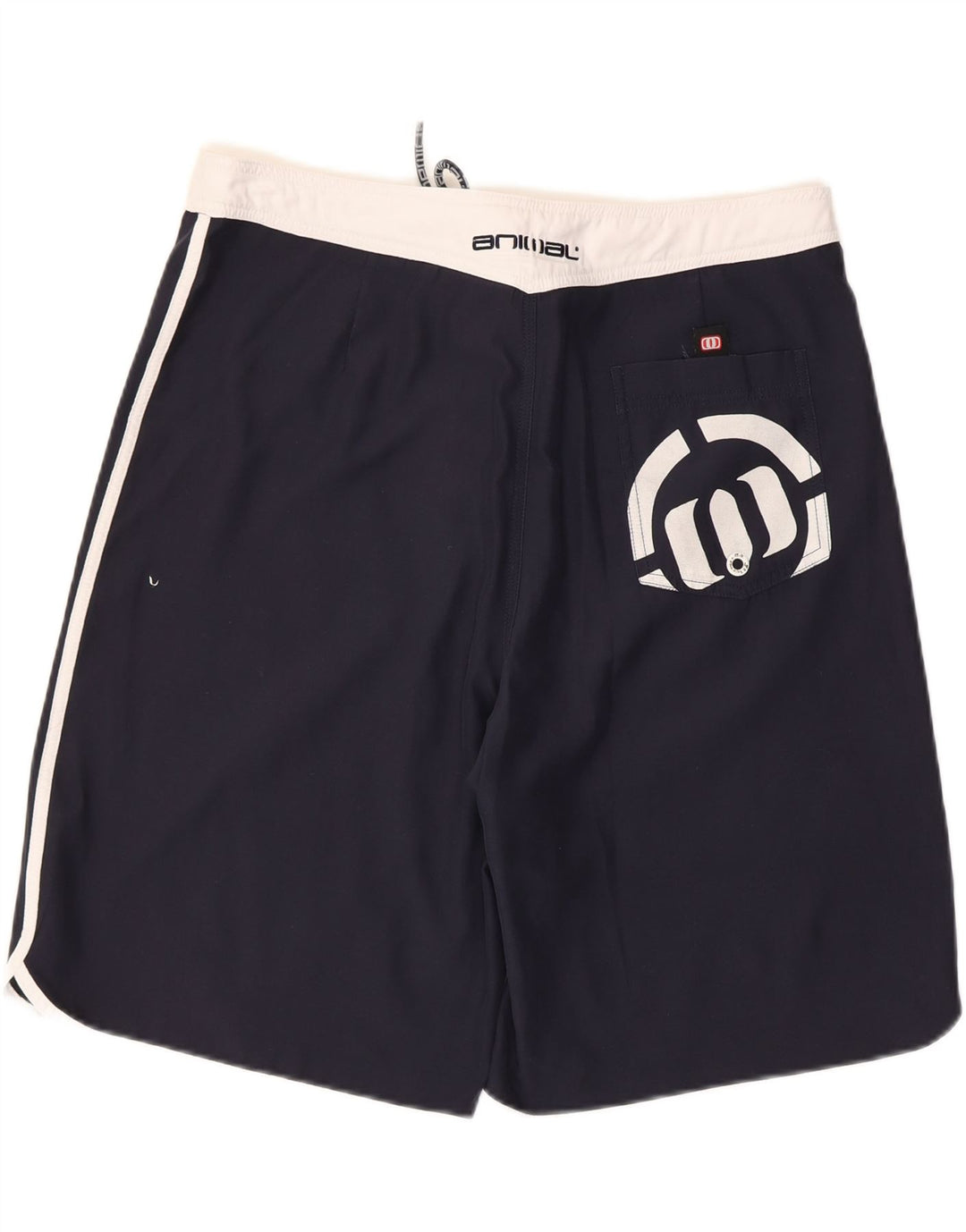 Poliéster azul marino grande de los pantalones cortos de natación del gráfico para hombre animal