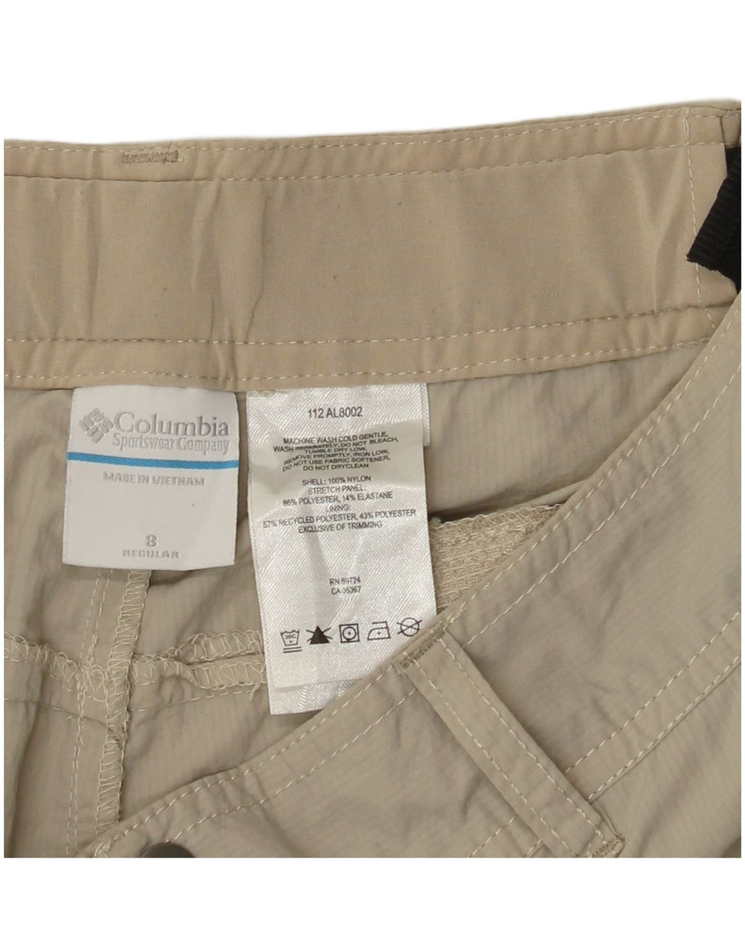 COLUMBIA Pantalones cargo regulares para mujer US 8 Medium W30 L31 Beige Nylon