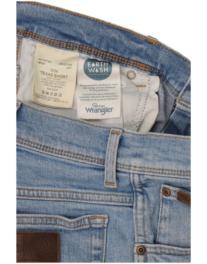 Wrangler Pantalones Cortos De Mezclilla Texas Para Mujer W34 Algodón Azul Grande