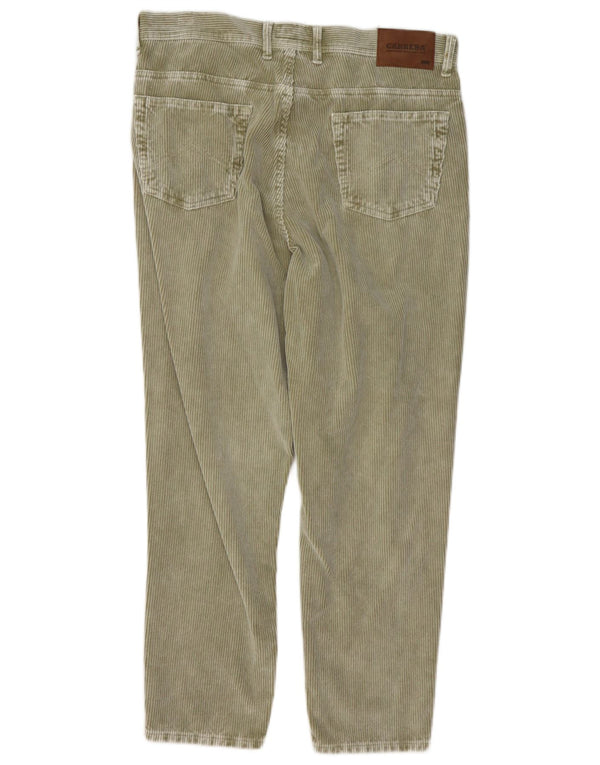 Pantalones de pana cónicos cortos para hombre Carrera W34 L26 Algodón caqui