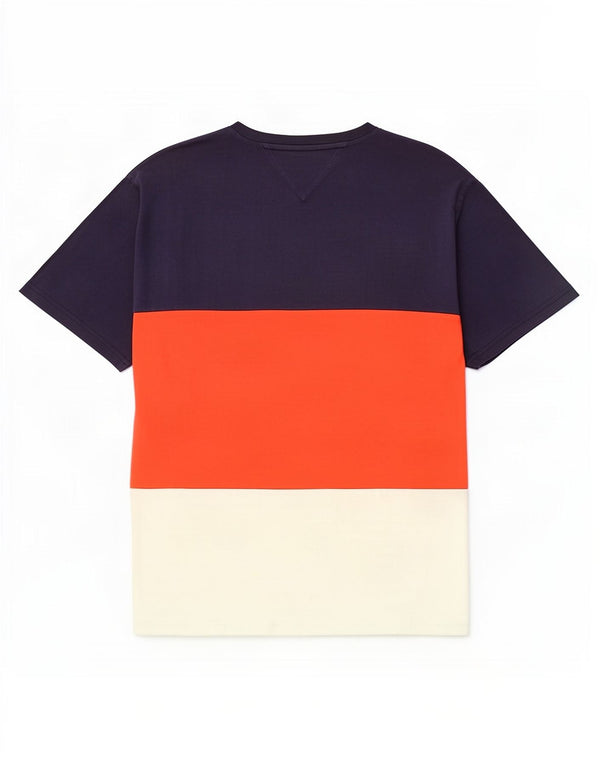 Tommy Hilfiger Camiseta para hombre Top 2XL Azul marino Colorblock Algodón